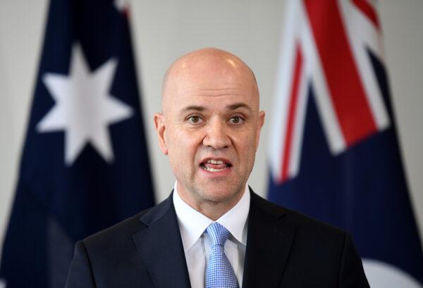 Queensland's newly appointed Chief Health Officer, Dr. John Gerrard, speaks during a press conference in Brisbane, Australia, on Dec. 13, 2021. (Dan Peled/Getty Images)