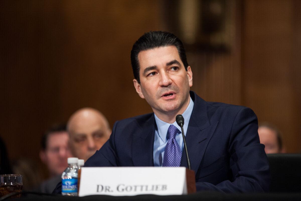  FDA Commissioner-designate Scott Gottlieb testifies during a Senate Health, Education, Labor and Pensions Committee hearing on Capitol Hill in Washington on April 5, 2017. (Zach Gibson/Getty Images)
