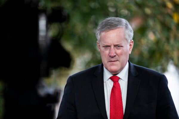 Then-White House Chief of Staff Mark Meadows at the White House in Washington, on Oct. 21, 2020. (Tasos Katopodis/Getty Images)