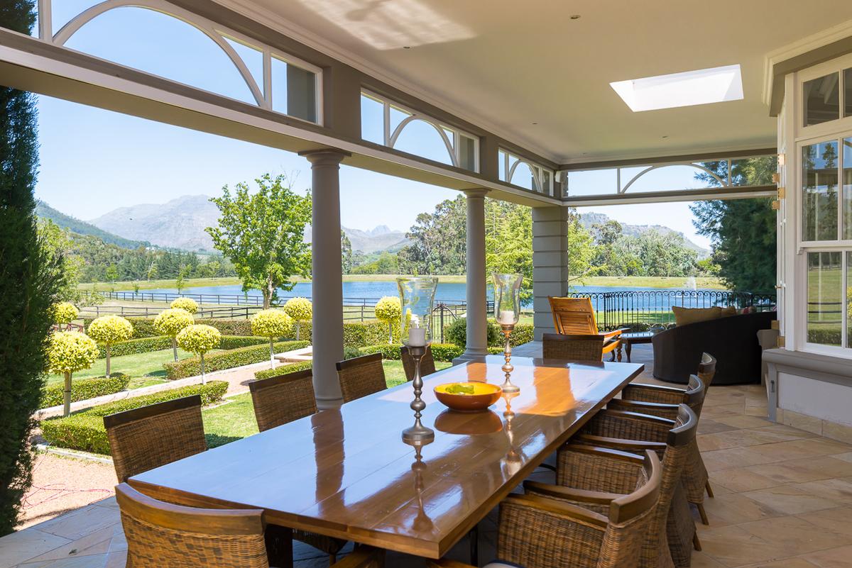 There are verandas and outdoor areas that take great advantage of the estate’s distinctive location and purpose. (Courtesy of Val du Lac estate)