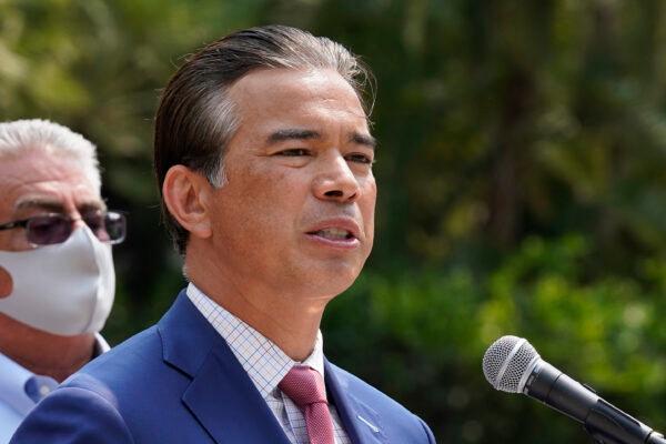 California Attorney General Rob Bonta speaks at a news conference in Sacramento on Aug. 17, 2021. (Rich Pedroncelli/AP Photo)