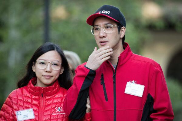 Wang Leehom, a Taiwanese-American singer, record producer, actor, and film director, attends the annual Allen & Company Sun Valley Conference in Sun Valley, Idaho, with his Japan-born wife Lee Jinglei on July 8, 2016. (Drew Angerer/Getty Images)