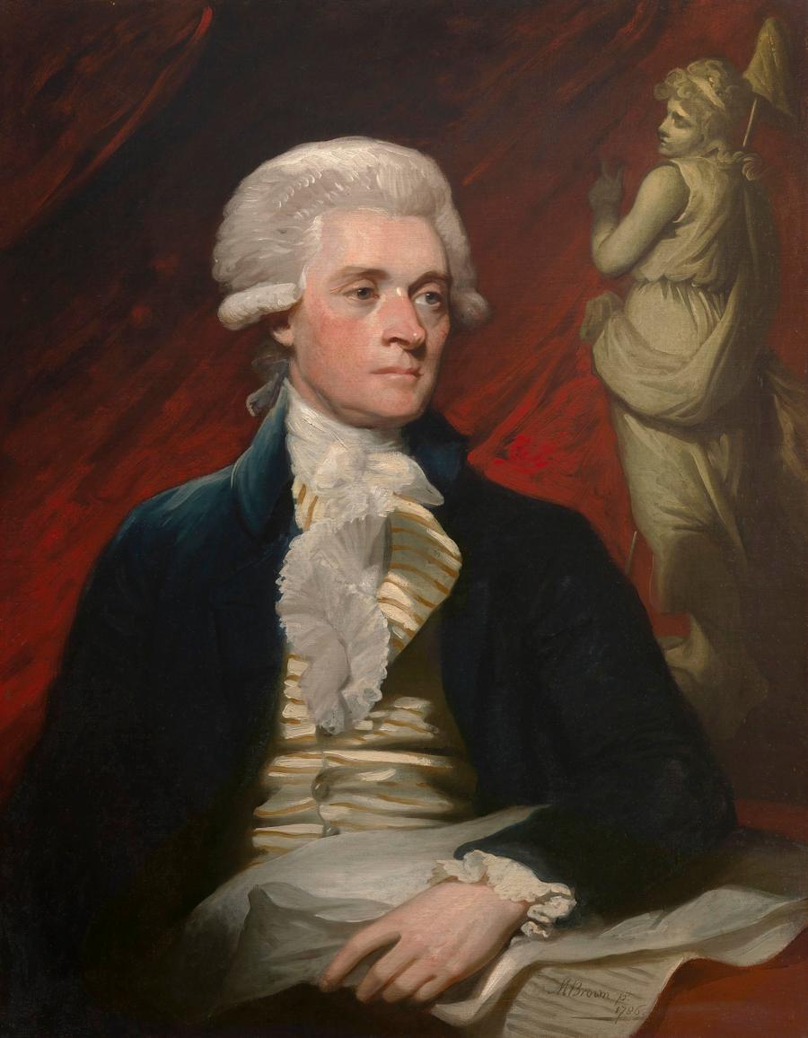 Portrait of Thomas Jefferson by Mather Brown, 1786. (Public Domain)