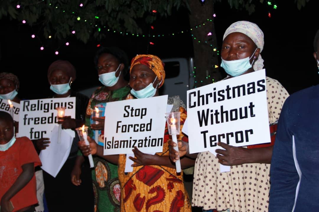 A protest in Jos, Nigeria on Dec. 16, 2021. (Masara Kim/The Epoch Times)