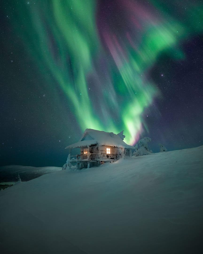 “Santa’s Cabin” by Olli Sorvari, Levi, Finland. (Courtesy of Olli Sorvari via <a href="https://capturetheatlas.com/">Capture the Atlas</a>)
