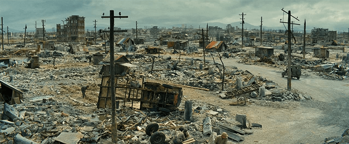 The bombed-out city of Hiroshima, in Peter Webber's "Emperor." (Kirsty Griffin/Lionsgate/Roadside Attractions)