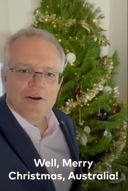  Australian Prime Minister Scott Morrison's Merry Christmas video on TikTok. (Screenshot)