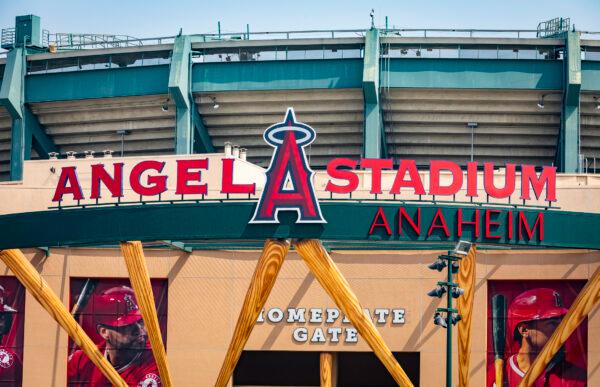 Angel Stadium in Anaheim, Calif., on Sept. 16, 2020. (John Fredricks/The Epoch Times)
