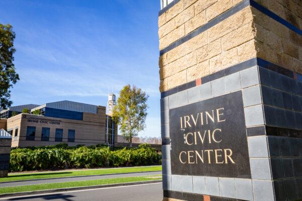 The Civic Center in Irvine, Calif., on Jan. 12, 2021. (John Fredricks/The Epoch Times)