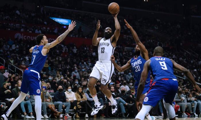 Harden Scores 39, Nets Beat Clippers 124–108 for LA Sweep