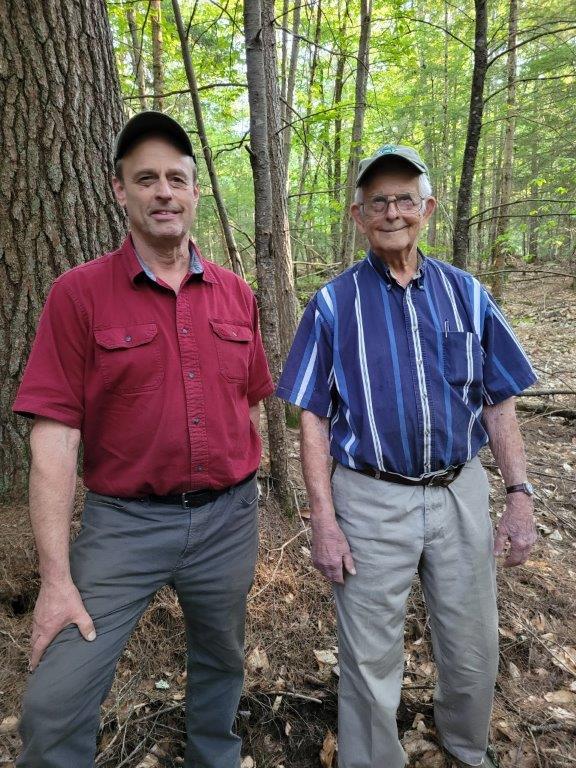 Cliff Foster with his son, Greg, who is now running their Timberstate G forestry consulting business. (Peter Falkenberg Brown)