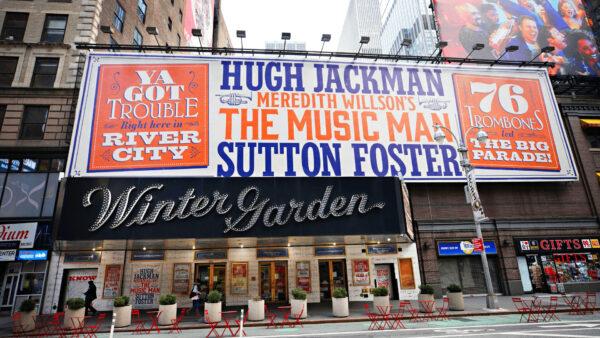 Billboard for The Music Man near Times Square in New York City on Jan. 13, 2021. (Cindy Ord/Getty Images)