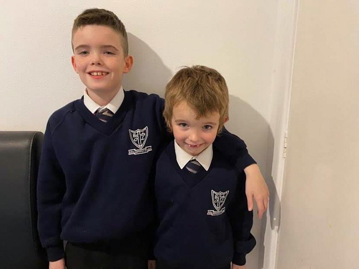 Sean Porter, 9, and his younger brother, Adam, 6. (Courtesy of <a href="https://www.speakwithsean.co.uk/">Kirsty Nestor</a>)