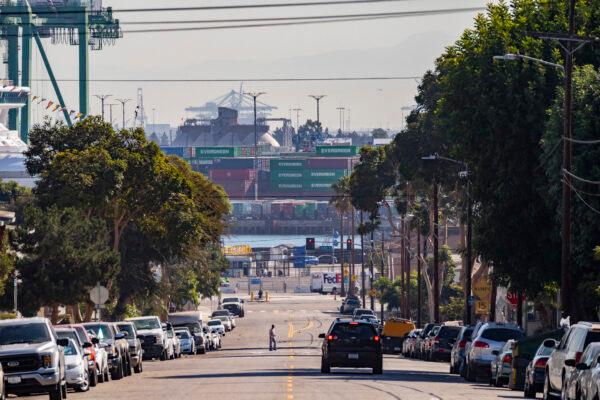 A view of The Port of Los Angeles from San Pedro, Calif., on Oct. 14, 2021. (John Fredricks/The Epoch Times)