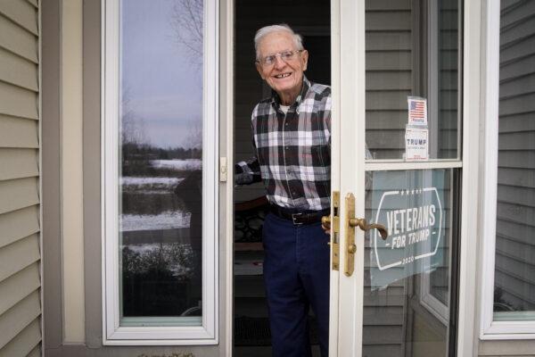 Army veteran Ernie Rabineau's door is always open to his friends on the Veterans Esteem Team, in Attica, Mich., on Dec. 21, 2021. (Steven Kovac/Epoch Times)