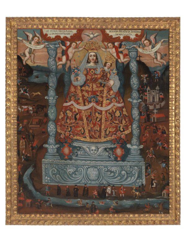 "Our Lady of Cocharcas," 1751, by an unidentified Peruvian workshop. Oil and gold on canvas; 49 7/8 inches by 41 1/8 inches. Collection of Carl & Marilynn Thoma. (Jamie Stukenberg/Courtesy of the Carl & Marilynn Thoma Foundation)