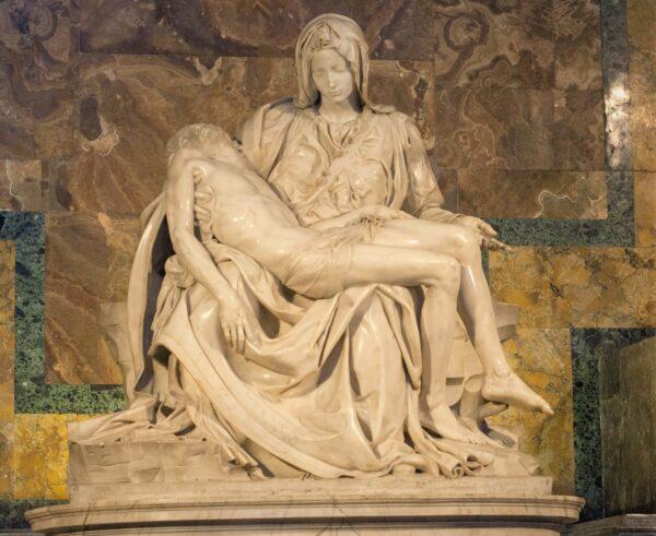 Michelangelo’s “Pieta.” Mary holds Jesus with an expression not of sorrow, but of hope. (J.H.Smith/Cartio)