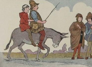 “The Miller, His Son, and Their Donkey,” illustrated by Milo Winter, from “The Aesop for Children,” 1919. (PD-US)