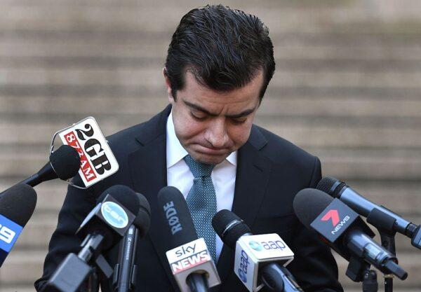 Former Australian Labor Party's Senator Sam Dastyari fronts the media to publicly apologise in Sydney, Australia, on Sep. 6, 2016. (William West/AFP via Getty Images)