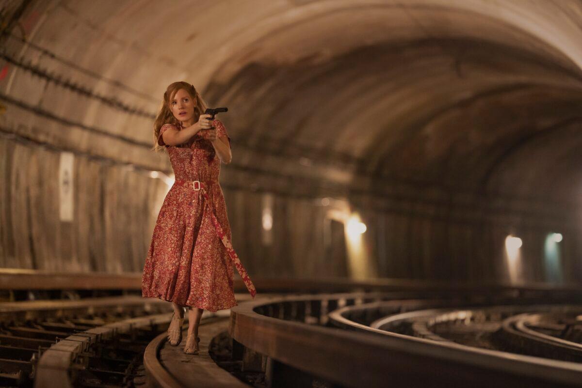 Mace (Jessica Chastain), a CIA spy in pursuit of a German spy, in "The 355." (Universal Pictures)