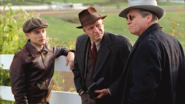 (L–R) Tobey Maguire, Chris Cooper, and Jeff Bridges in “Seabiscuit.” (DreamWorks Pictures)
