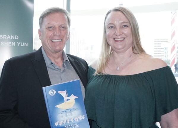 Mark Jensen and Liz Jensen at the Austin performance of Shen Yun on Jan. 9, 2022. (Sonia Wu/Epoch Times)