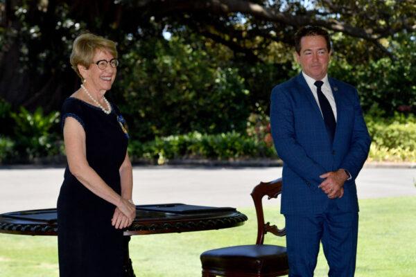 NSW Governor Margaret Beazley and Deputy Premier Paul Toole at a swearing in ceremony at at Government House on December 21, 2021 in Sydney, Australia. (Mick Tsikas - Pool/Getty Images)