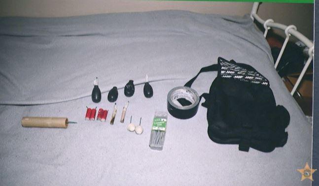 Explosives and other gear were found on Garrett Smith and at his home in Clearwater, Fla., after his arrest on Jan. 6, 2022. (Pinellas County Sheriff's Office)