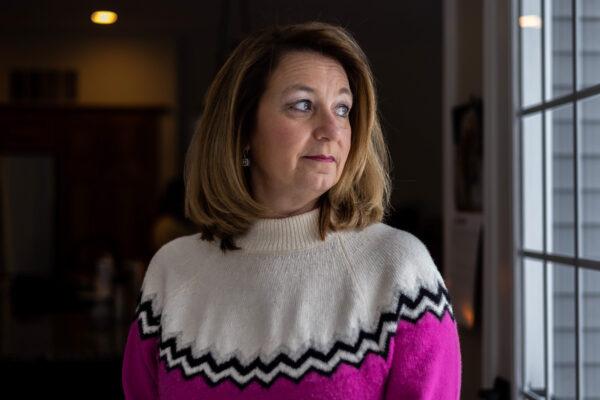 Amy Jahr at her residence in Ashburn, Va., on Jan. 9, 2022. (Graeme Jennings for The Epoch Times)