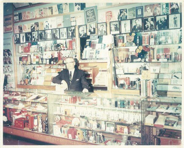 Lou Tannen, founder of Tannen’s Magic Shop in New York City, at his counter in 1965. (Courtesy of Adam Blumenthal)