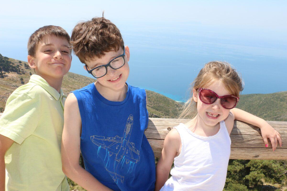 The author's three children in Albania, during a family vacation in the summer of 2017. (Courtesy of Elda Capuni-Lemmon)