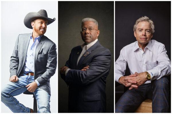 L-R: Chad Prather, Lt. Col. Allen West, and Don Huffines are the three leading Republican candidates going up against Texas Gov. Greg Abbott in the upcoming March 1 primary. (Courtesy of the candidates' website)