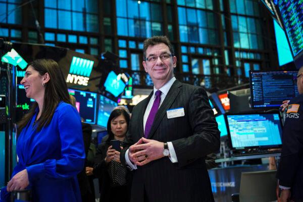 Albert Bourla, chief executive officer of Pfizer pharmaceutical company, at the New York Stock Exchange in New York City on Jan. 17, 2019. (Drew Angerer/Getty Images)