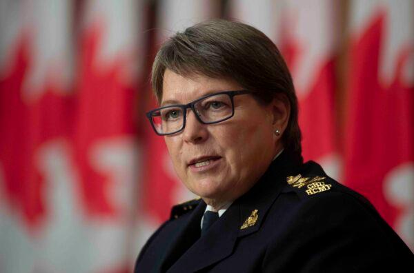 RCMP Commissioner Brenda Lucki speaks at a news conference in Ottawa on Oct. 21, 2020. (The Canadian Press/Adrian Wyld)