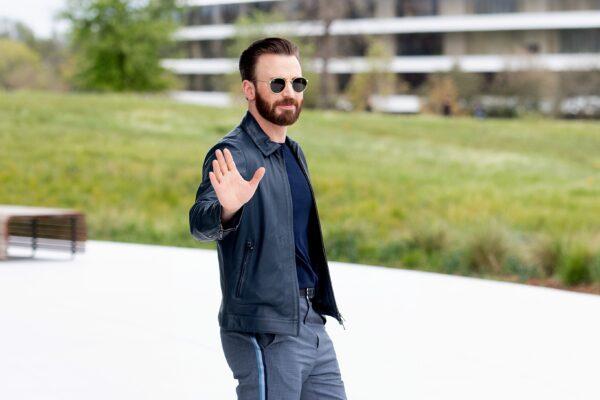 Actor Chris Evans leaves an event at Apple headquarters in Cupertino, Calif., on March 25, 2019. (Noah Berger/AFP via Getty Images)