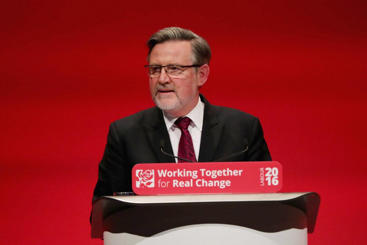 Barry Gardiner, then shadow secretary for international trade, addresses delegates at the Labour party conference in Liverpool, England, on Sept. 26, 2016. (Christopher Furlong/Getty Images)