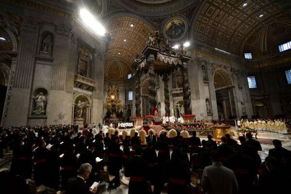 A general view at St Peter's Basilica as Pope Francis celebrates the Epiphany Mass at Vatican City, on Jan. 6, 2022. (Filippo Monteforte/AFP via Getty Images)