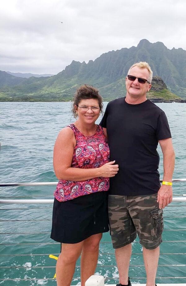 Dewey and Christie DeTrude, on vacation in Hawaii, before he fell ill with COVID-19. (Courtesy of the DeTrude Family)