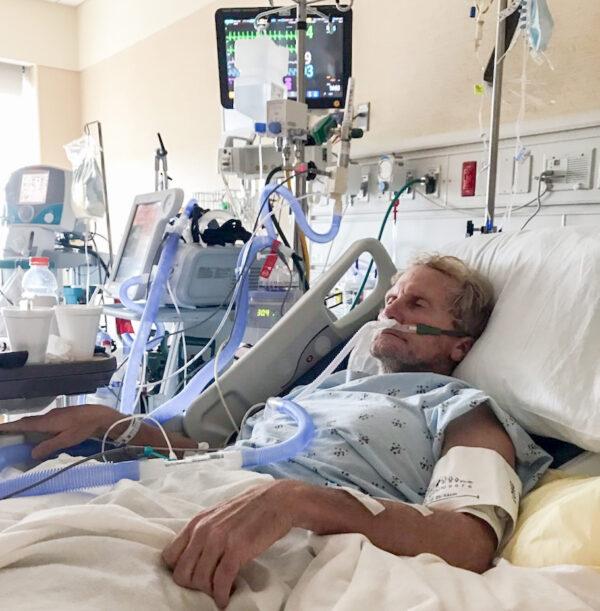 Dewey DeTrude's wife hired an attorney to help her get her husband out of the intensive care unit at Mayo Clinic Florida, so he could be treated at home with ivermectin. DeTrude, shown here on Aug. 3, 2021, spent 46 days in the hospital. (Courtesy of the DeTrude Family)