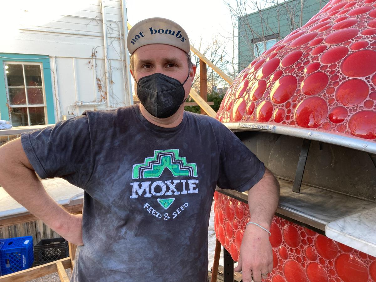 Andrew Clark, owner of the Moxie Bread Co. in Louisville, Colo., said on Jan. 11, 2022, that the damage from the Marshall fire was the worst he's seen yet. (Allan Stein/The Epoch Times)
