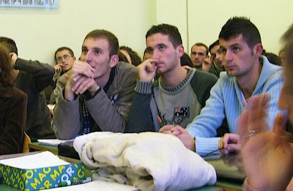 At Pristina University the students were eager to learn about liberty in Bill Burtness' lectures. (Courtesy of Bill and Susan Burtness)