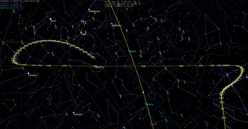 Sky path of near Asteroid (7482) 1994 PC1. ( <a href="https://commons.wikimedia.org/wiki/File:1994_PC1_skypath_2022.png">Tomruen</a>/CC BY-SA 4.0)
