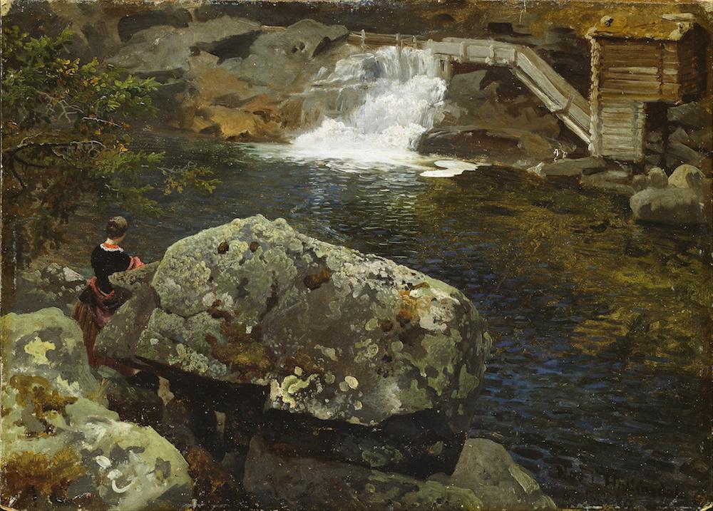 "By the Mill Pond," 1850, by Hans Gude. (Public domain)