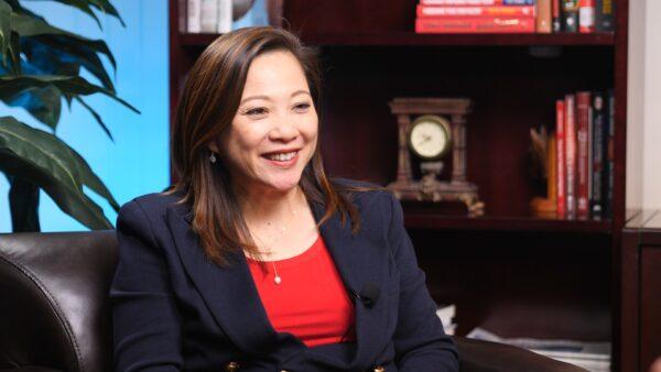 Yorba Linda City Councilwoman Peggy Huang in an interview with EpochTV's "California Insider" on Jan. 12, 2022. (Screenshot via The Epoch Times)