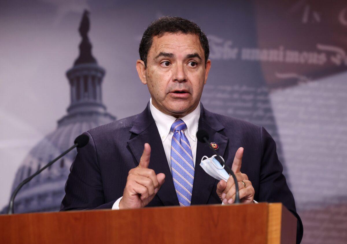 Rep. Henry Cuellar (D-Texas) speaks to reporters in Washington in a file photograph. (Kevin Dietsch/Getty Images)