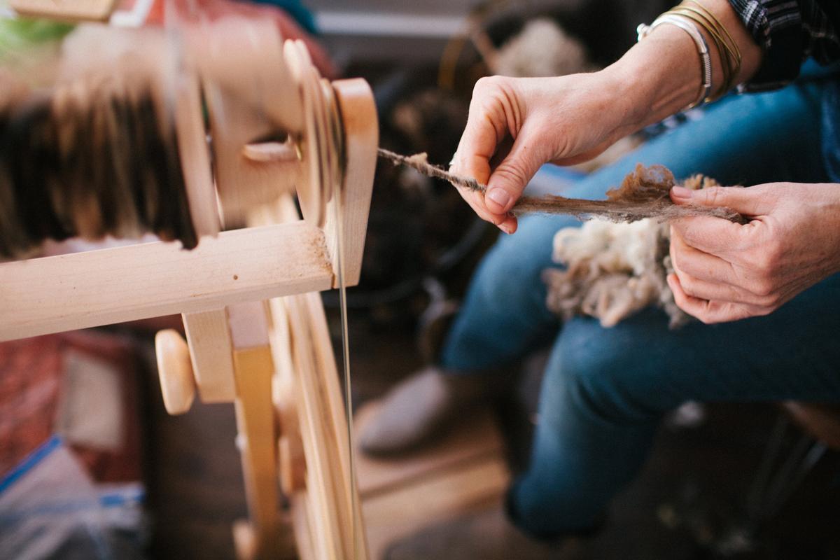 Artisans hand-spin and hand-felt merino wool from sheep farmers around the country. (Courtesy of The City Girl Farm)