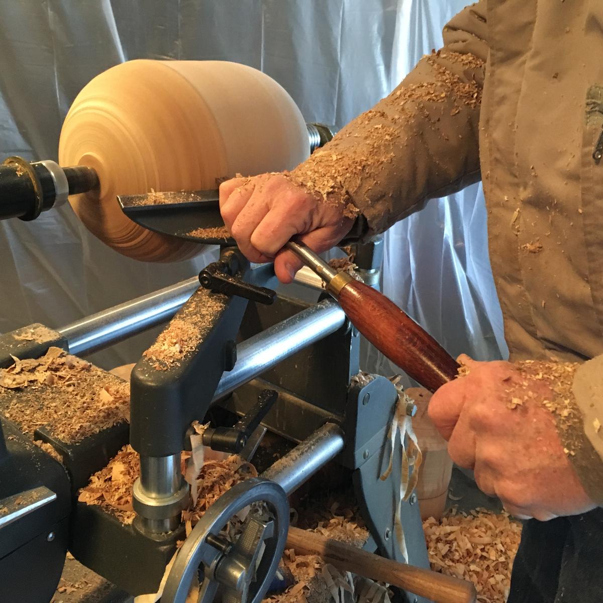Each chicken begins with a wooden egg-shaped body, crafted on a spinning lathe. (Courtesy of The City Girl Farm)