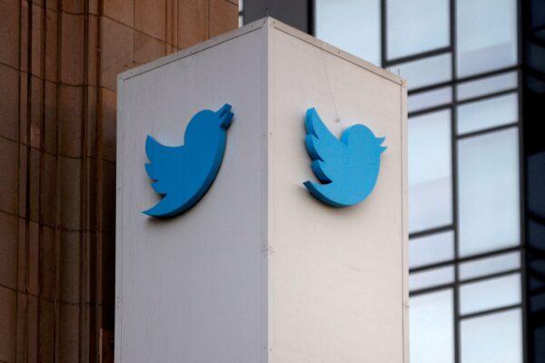 A Twitter logo is seen outside the company headquarters in San Francisco on Jan. 11, 2021. (Stephen Lam/Reuters)