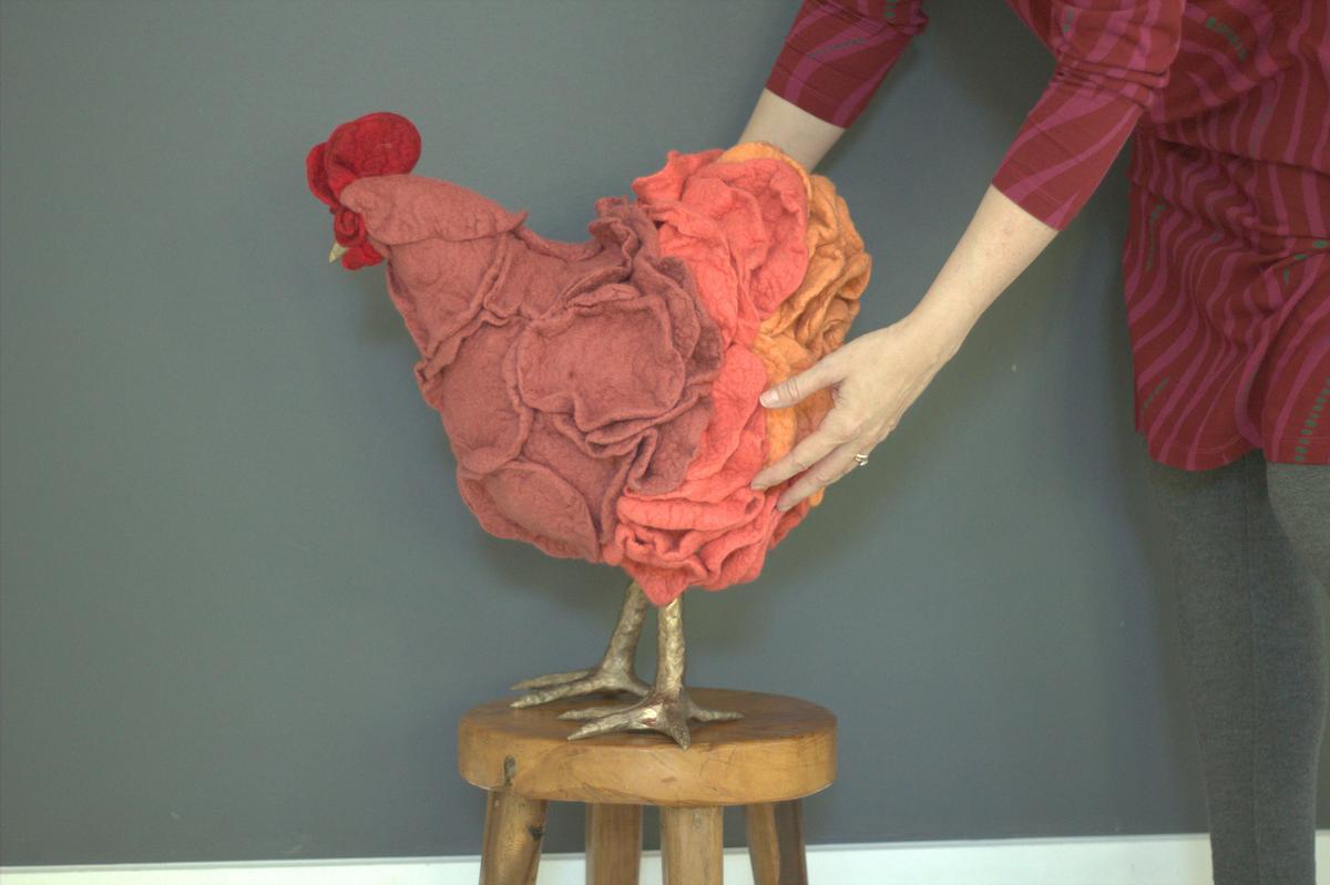 Depending on the customer's requests, the final chicken may be more natural-looking, or crazy and colorful. (Courtesy of The City Girl Farm)