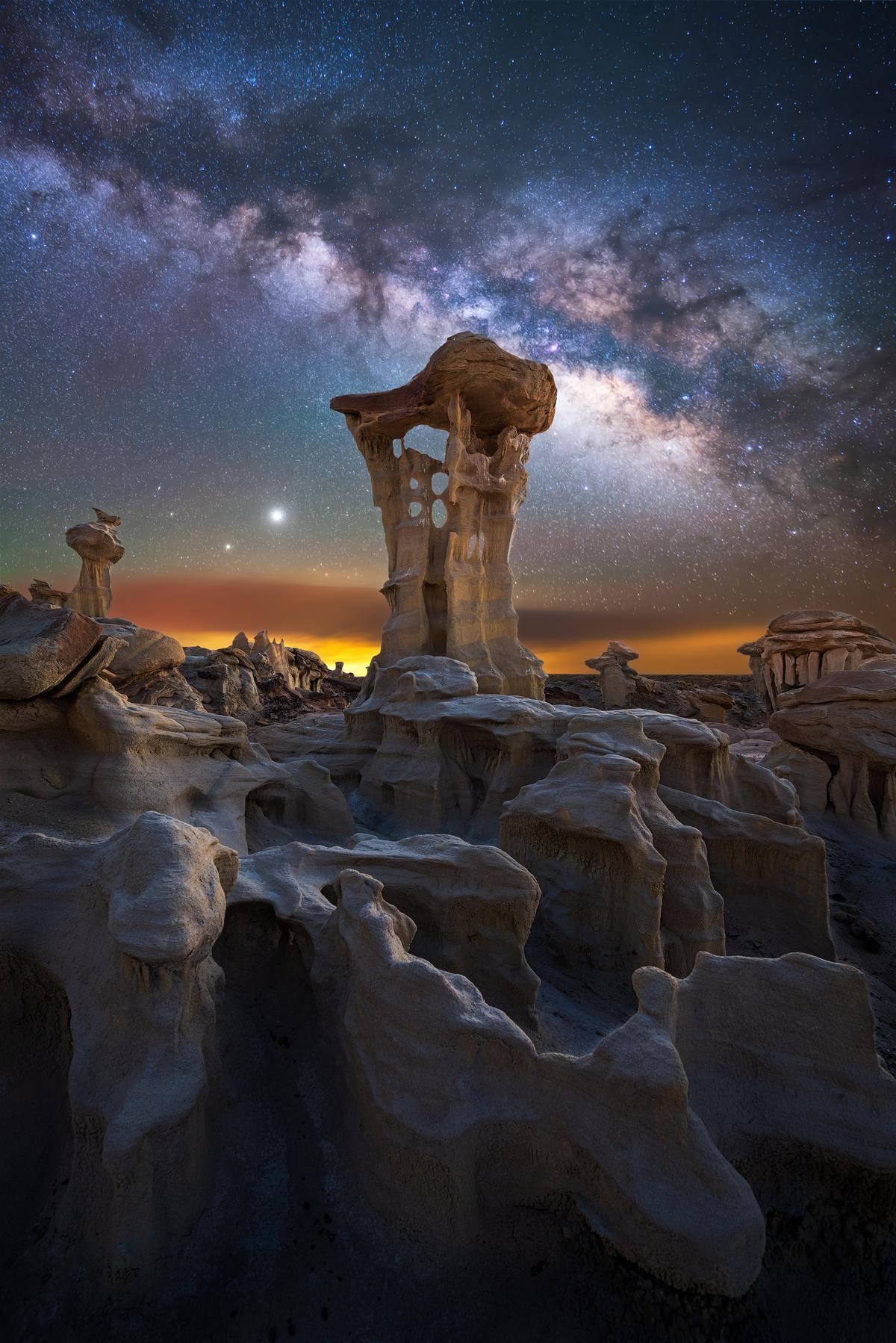 The “Alien Throne” hoodoo formation in the Valley of Dreams, New Mexico. (Courtesy of <a href="https://marcinzajac.square.site/">Marcin Zając</a> and <a href="https://www.instagram.com/mrcnzajac/">@mrcnzajac</a>)